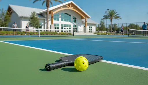 Terrain de pickleball d'une installation sportive municipale